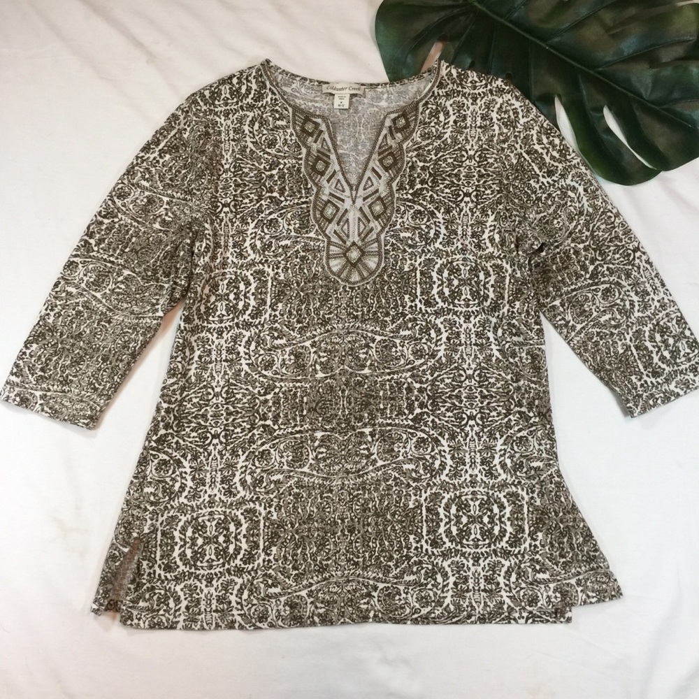 Coldwater Creek Beaded V-neck Top - Size M!